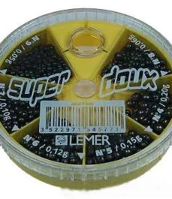 Lemer WEIGHT Super Doux Lead Split Shot 6 Compartment Yellow - Small
