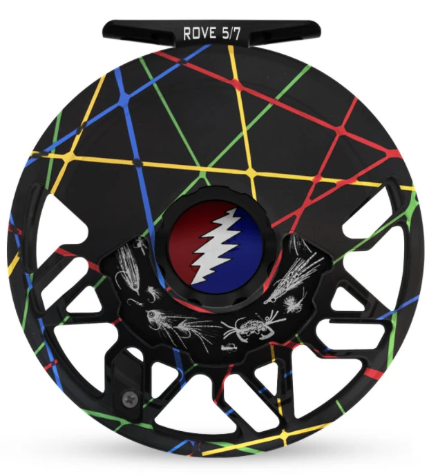 Abel Reels FRESHWATER FLY REELS Abel Rove Fly Reel - Custom 5/7 Retro Carnival/Grateful Dead Bolt 3 Abel Reels FRESHWATER FLY REELS Abel Rove Fly Reel - Custom 5/7 Retro Carnival/Grateful Dead Bolt